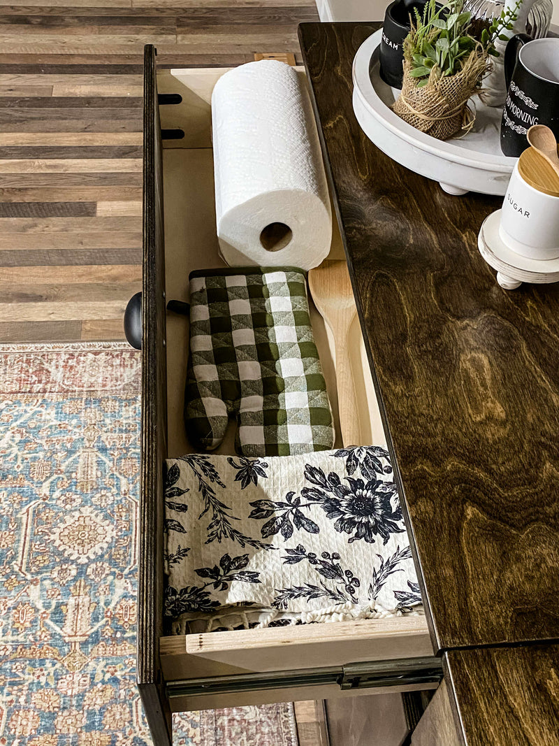 Livingston with a storage drawer in in dark brown - wood