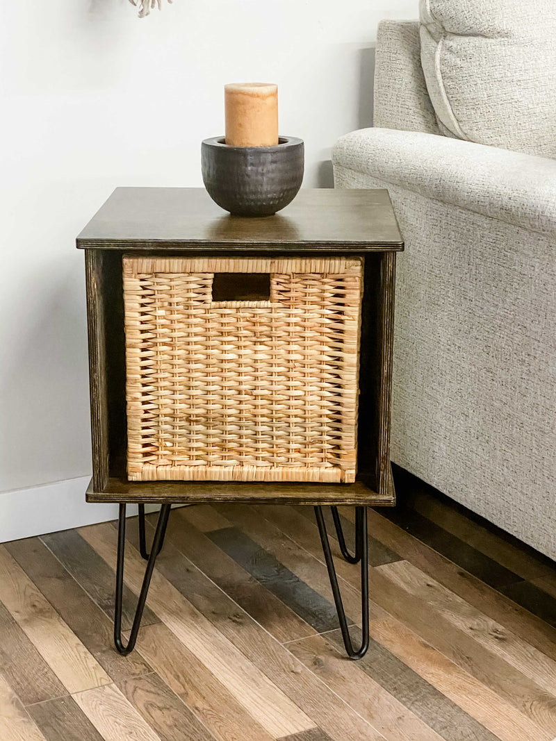 Vinyl album storage cabinet ~ side table - end table dark brown