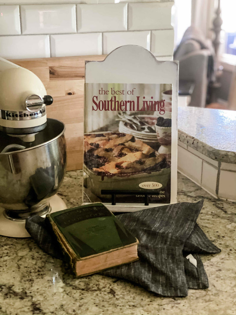 Farmhouse style cookbook holder