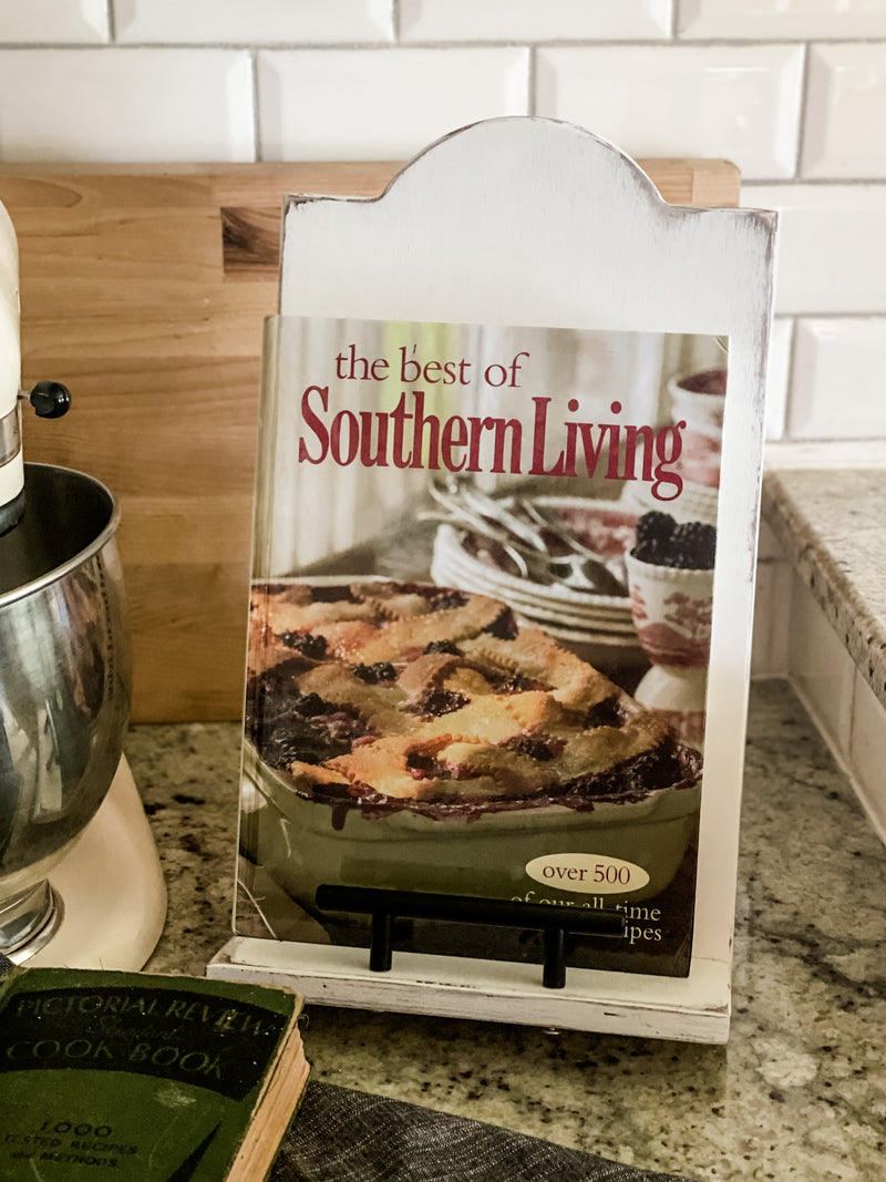 Farmhouse style cookbook holder