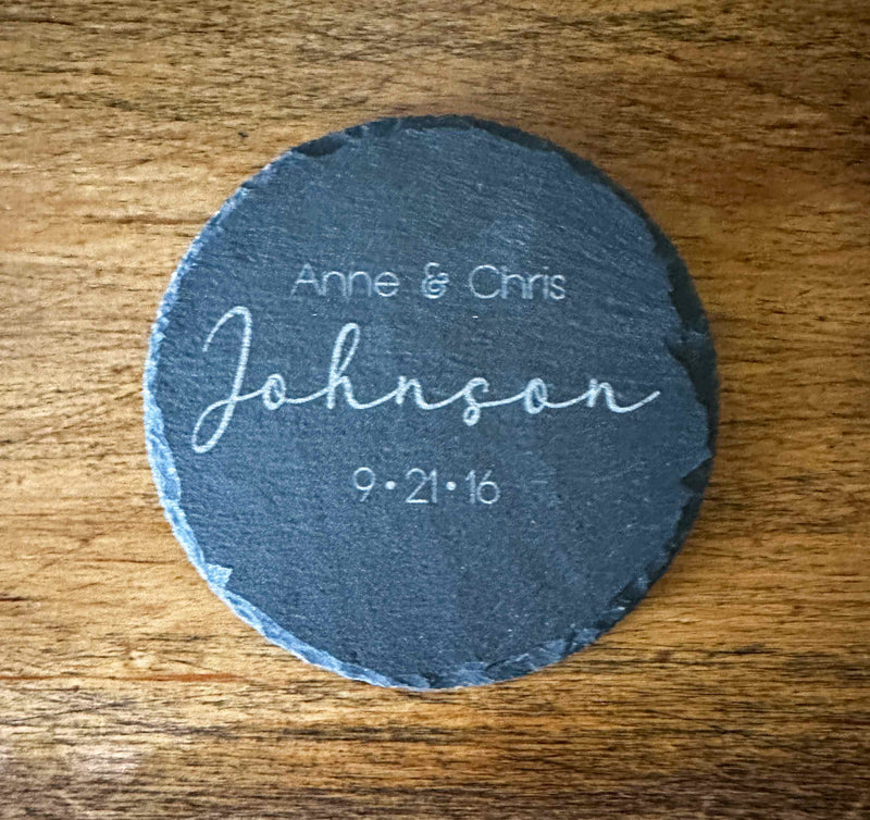 Personalized slate coasters