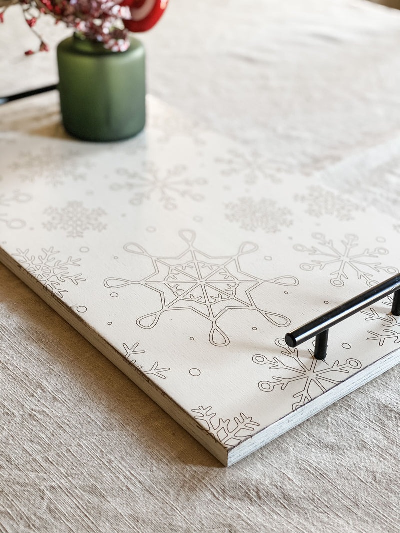 Holiday snowflake tray