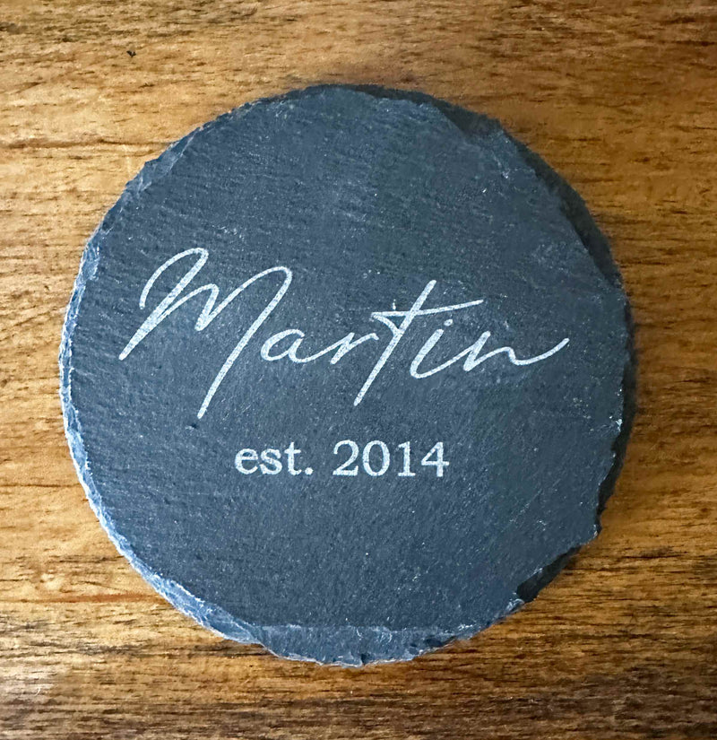 Personalized slate coasters