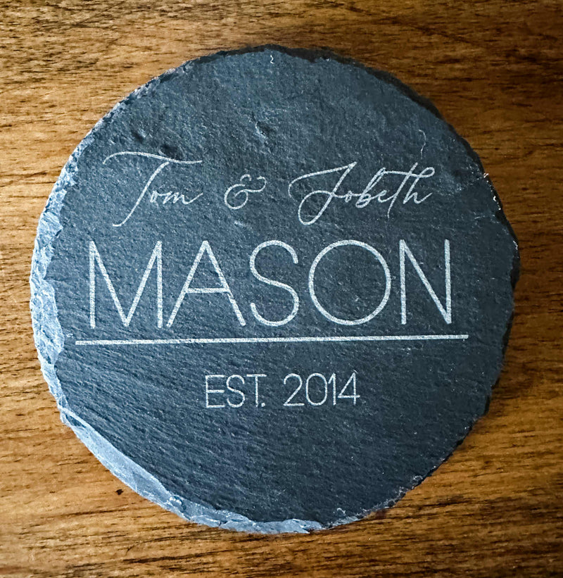 Personalized slate coasters