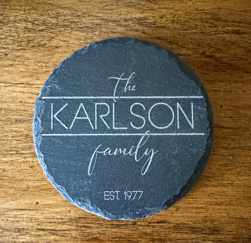 Personalized slate coasters