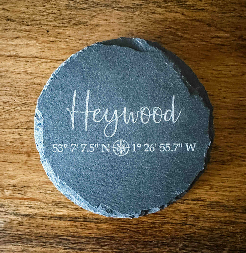 Personalized slate coasters