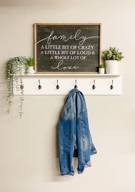 Coat rack with shelf in soft white