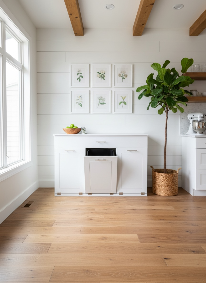 triple trash cabinets