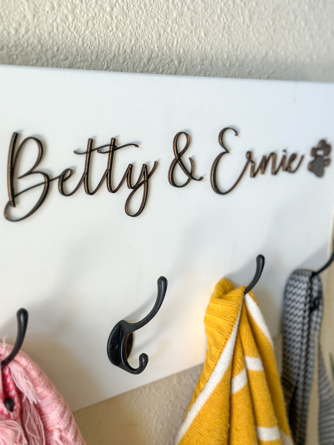 leash holders, hooks and signs