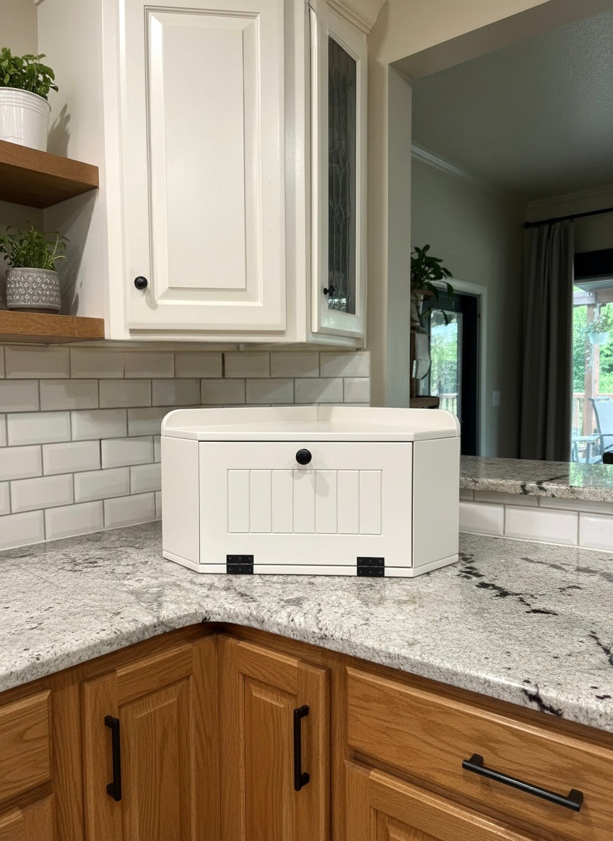 Bread box in ivory paint