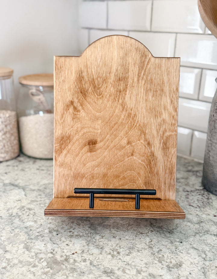 Golden Oak stained cookbook holder