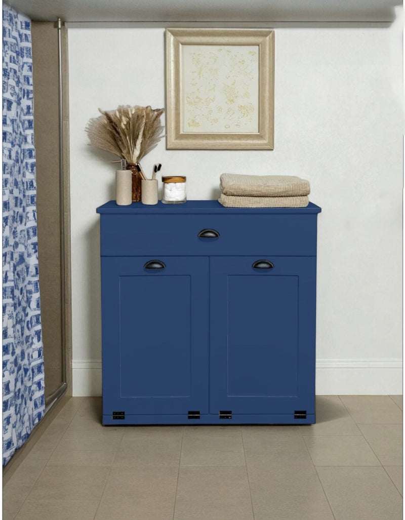 Dashwood laundry with a storage drawer in blue - farmhouse