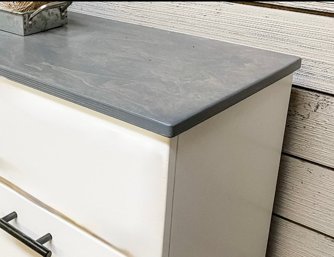 Stained top for tilt out trash or laundry hamper cabinets -add to your order