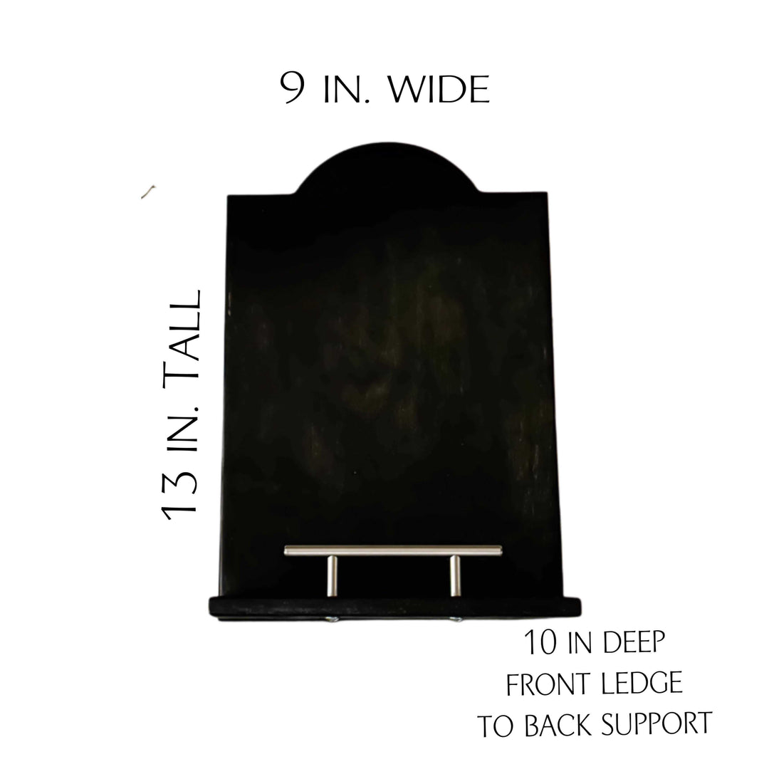 Solid black cookbook holder