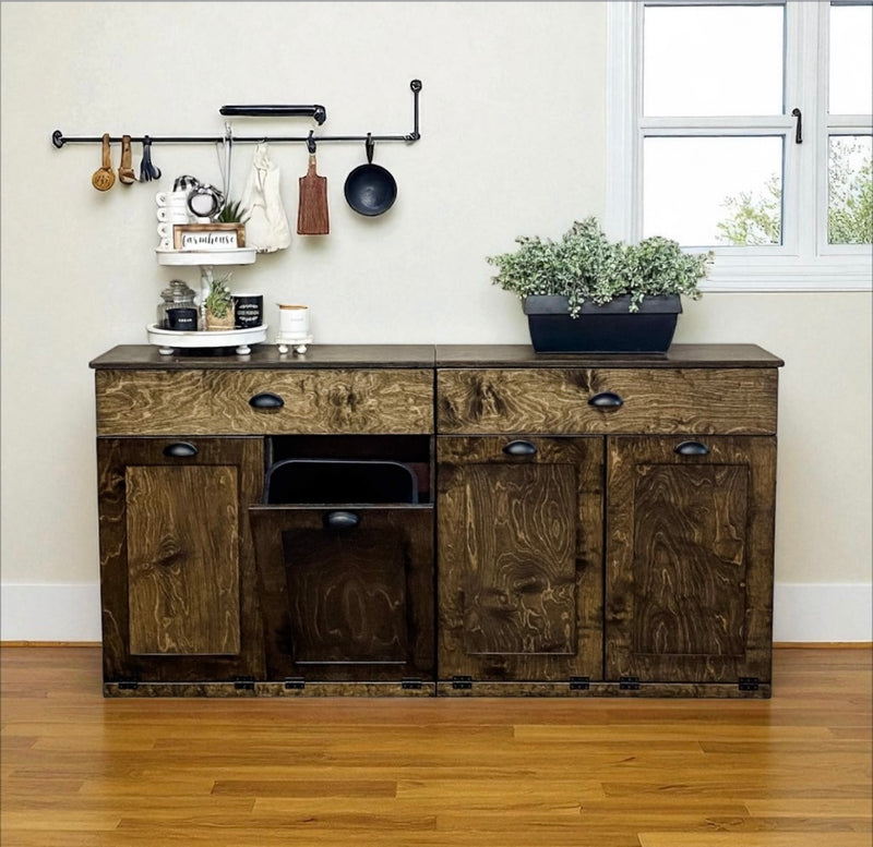 Livingston with a storage drawer in in dark brown - wood