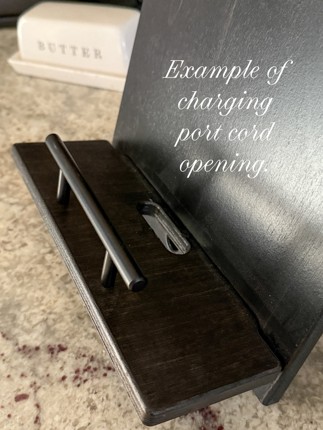 Solid black cookbook holder