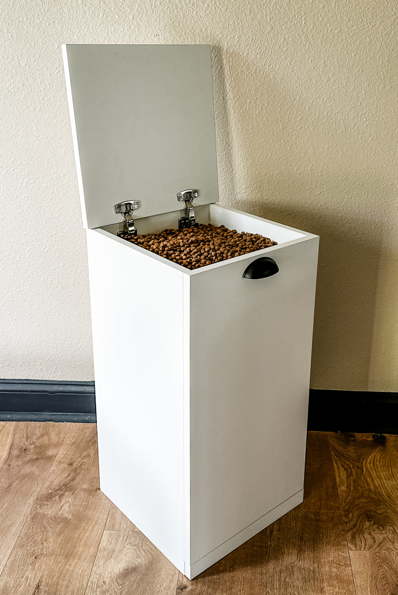 Single style pet food storage in white modern style (W-fl | single food storage)