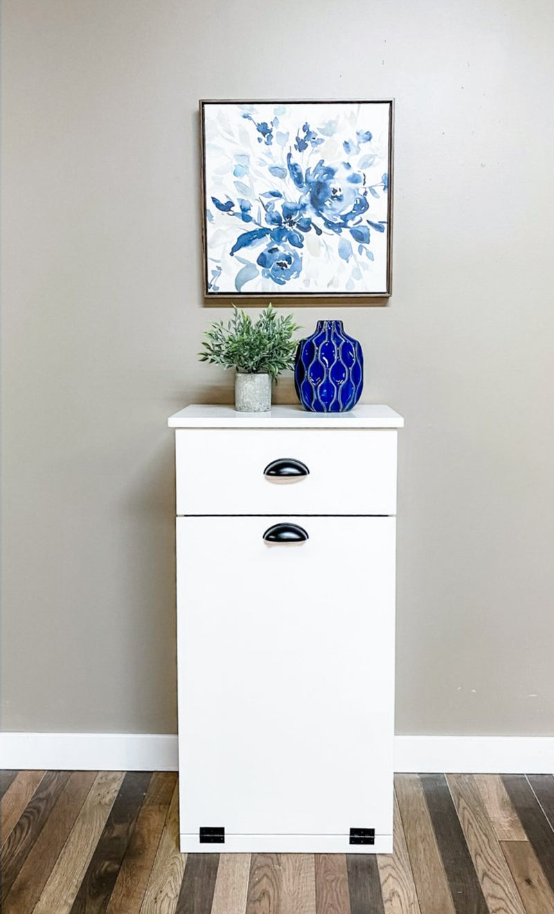 Sinclair with a Storage Drawer in White with Modern Door