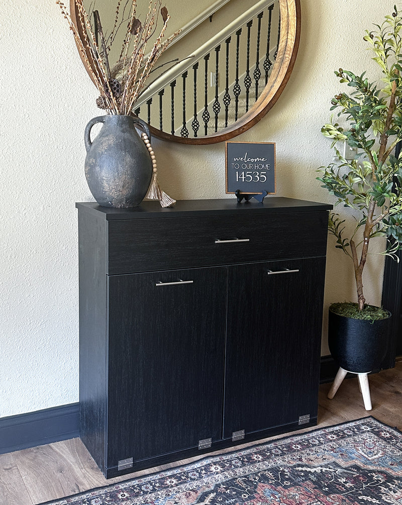 Dashwood with a storage drawer in black wood look modern style