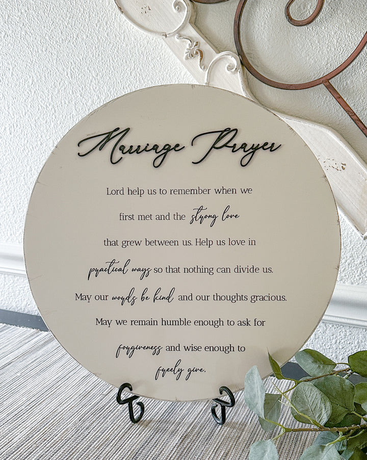 Marriage prayer sign soft white distressed