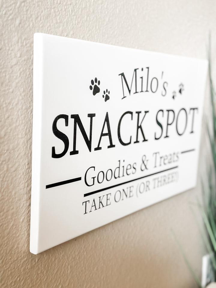 Personalized snack spot sign