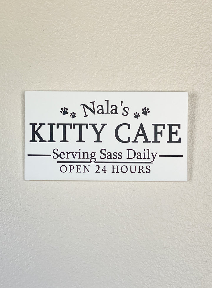 Personalized KITTY CAFE sign