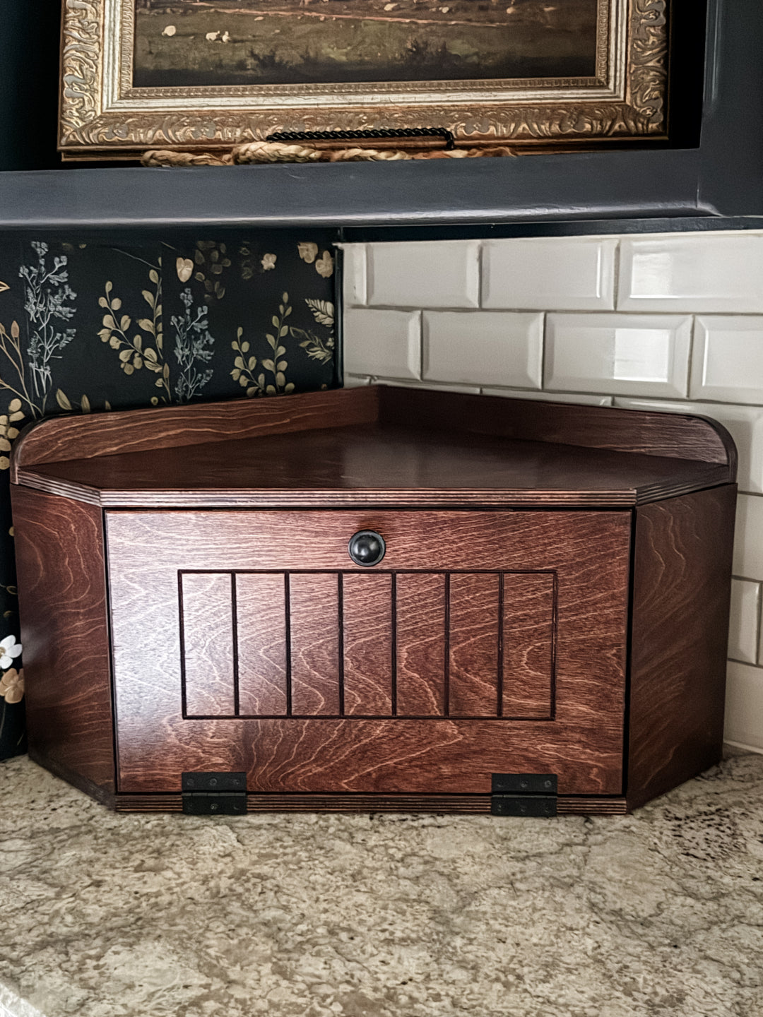 Stained bread box - red oak stain