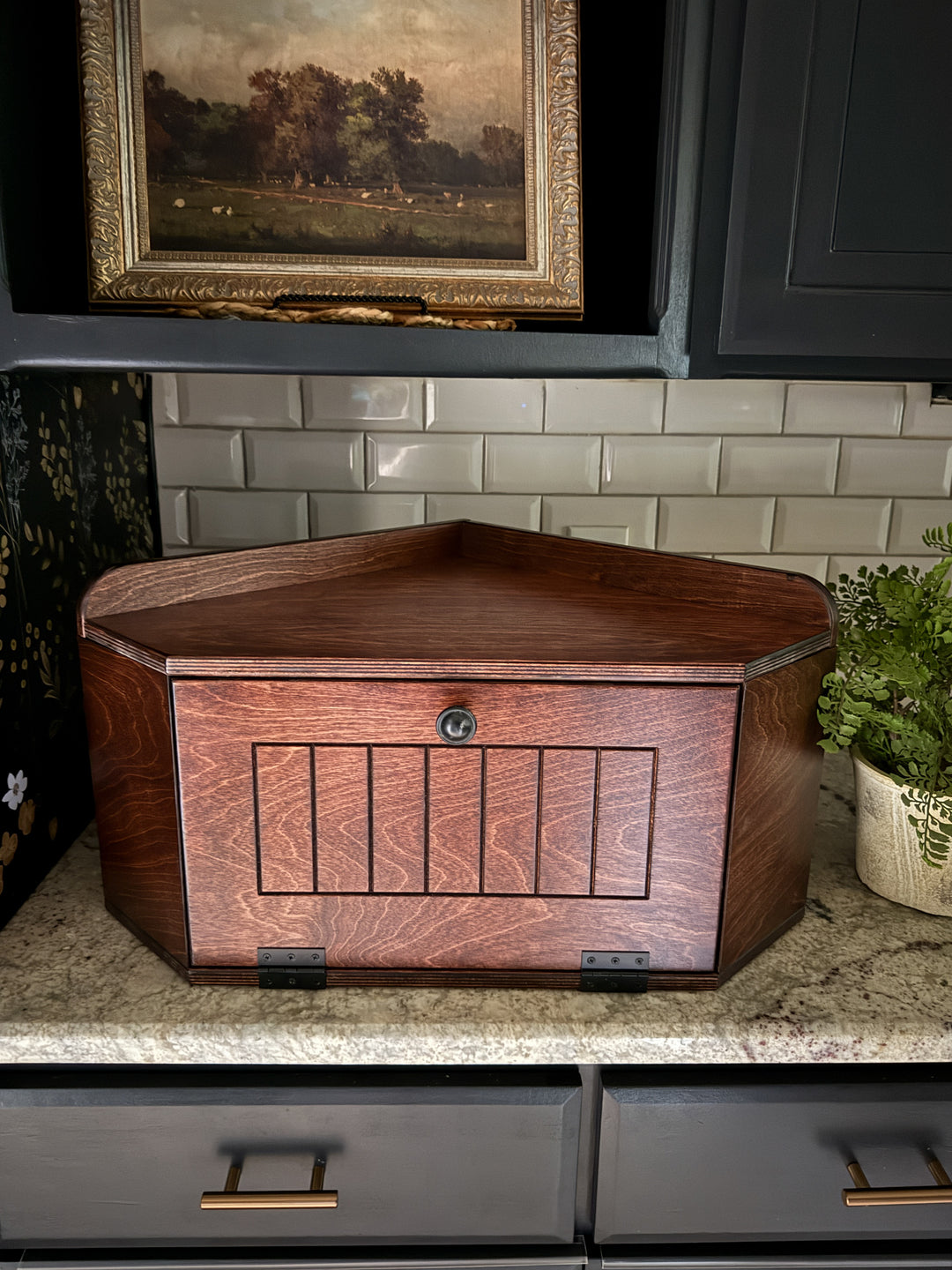 Stained bread box - red oak stain