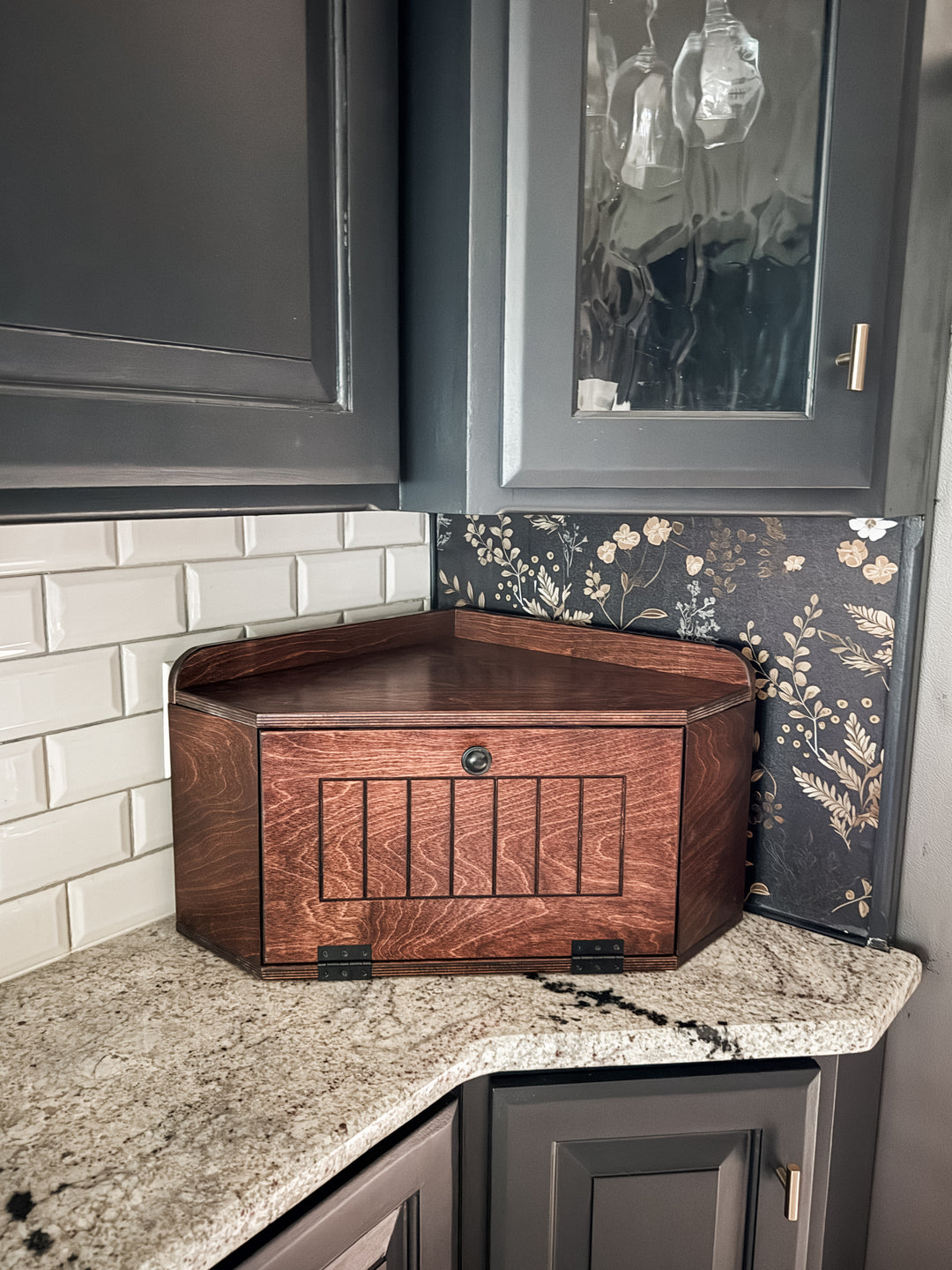 Stained bread box - red oak stain