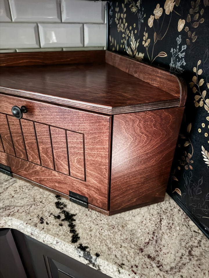 Stained bread box - red oak stain