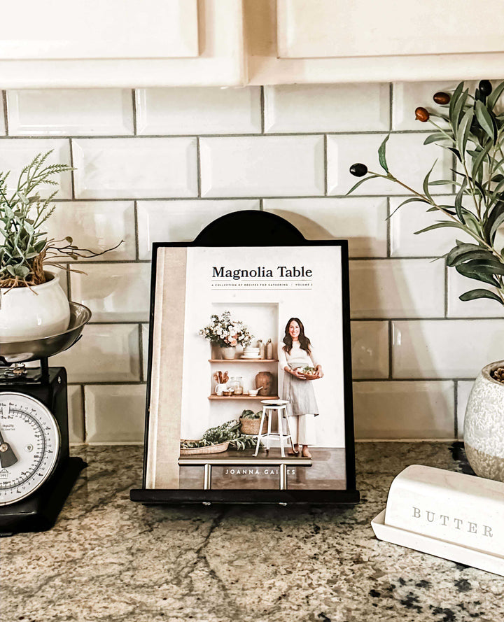 Solid black cookbook holder