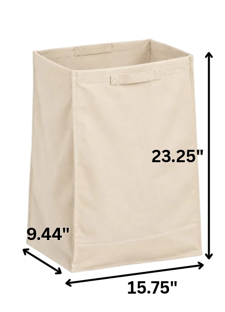Handmade double laundry hamper in bare wood