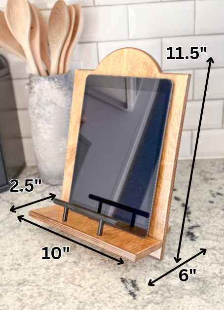 Solid black cookbook holder