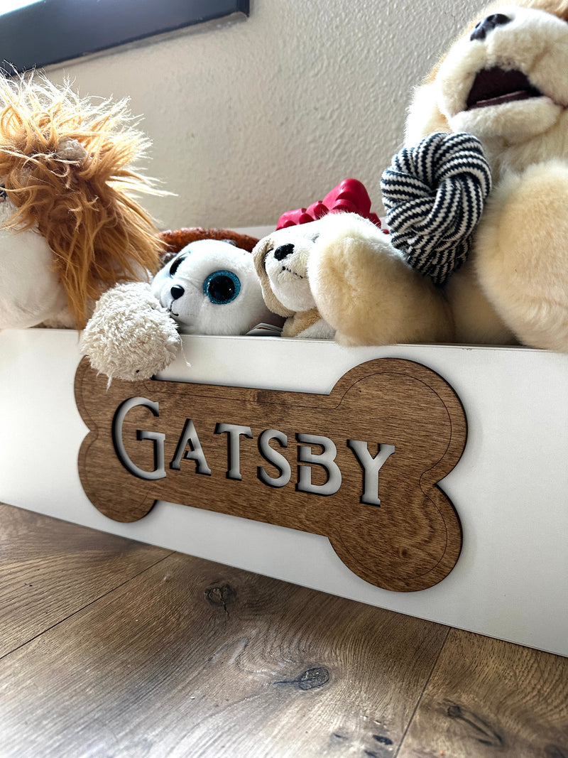 Customized toy box for your pets in white