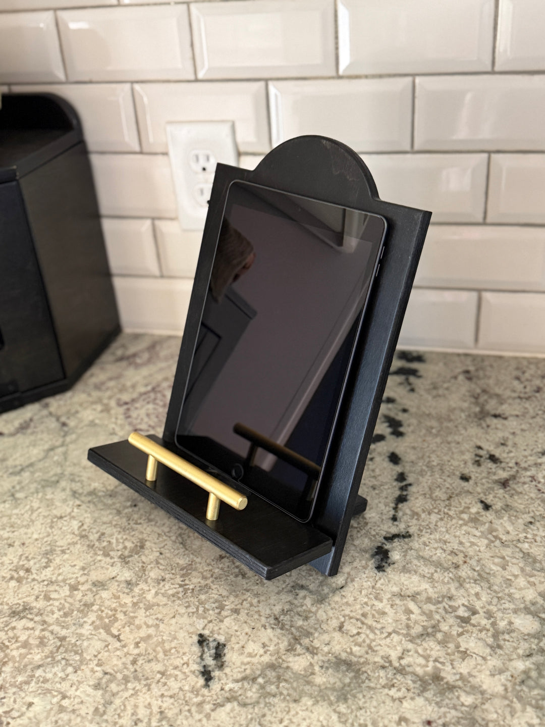 Solid black cookbook holder