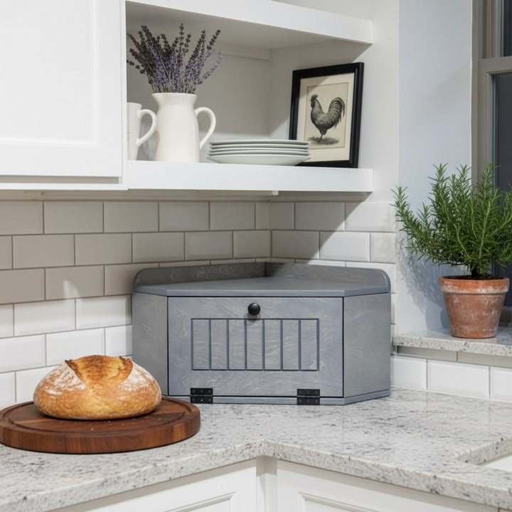 Bread box in gray stain