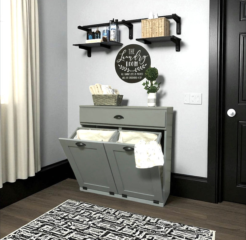 Dashwood laundry with a storage drawer in gray