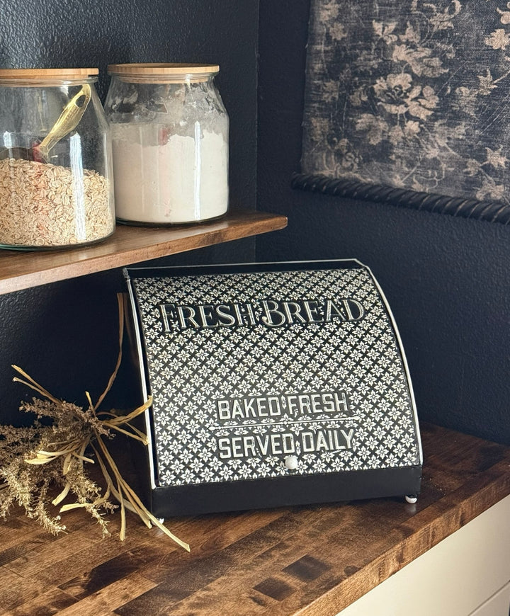 Embossed Bread Box Black