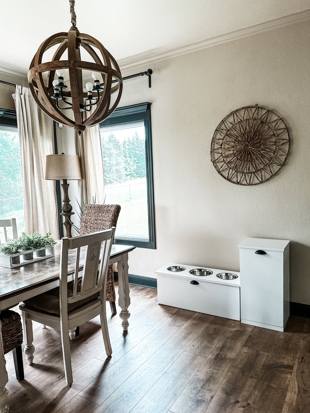 Single style pet food storage in white modern style