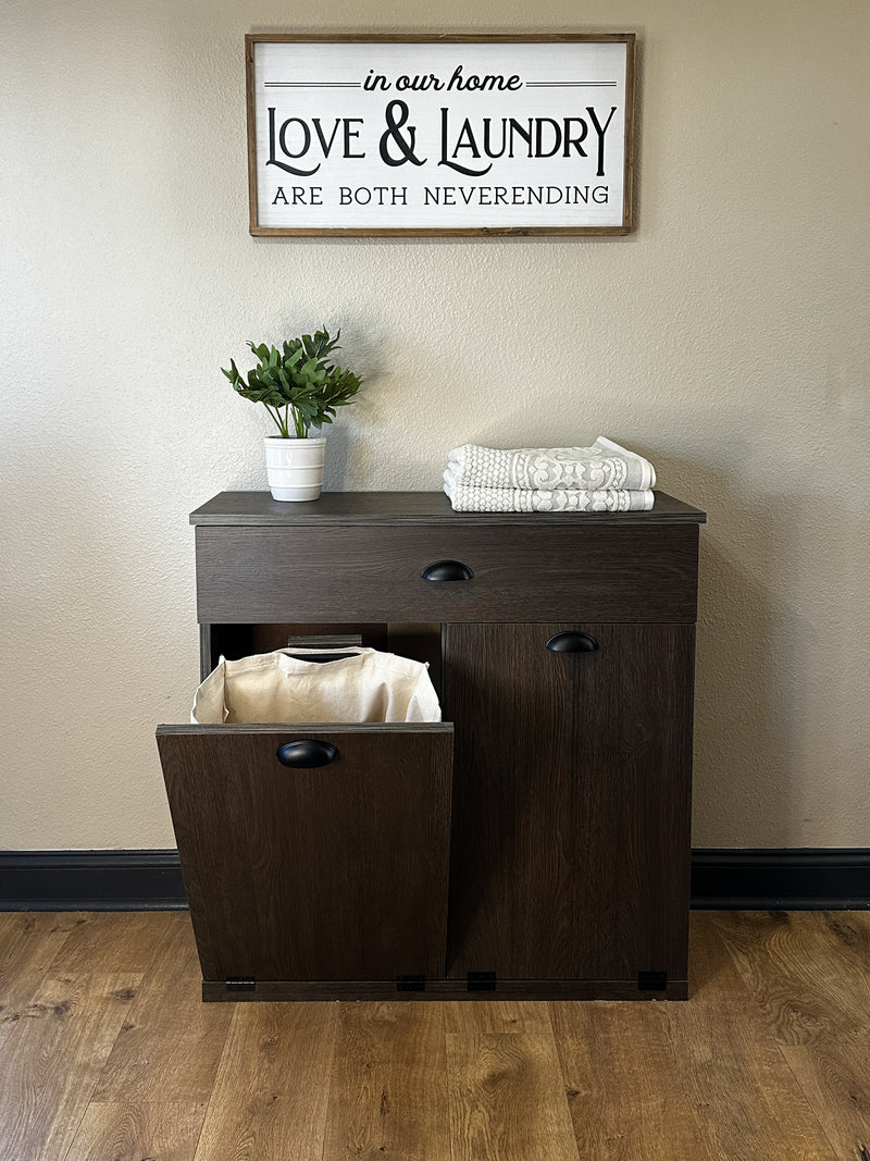 Dashwood Laundry with a Storage Drawer in Dark Brown