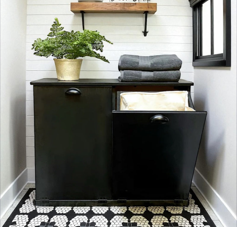 Dashwood laundry in wood black stain farmhouse door
