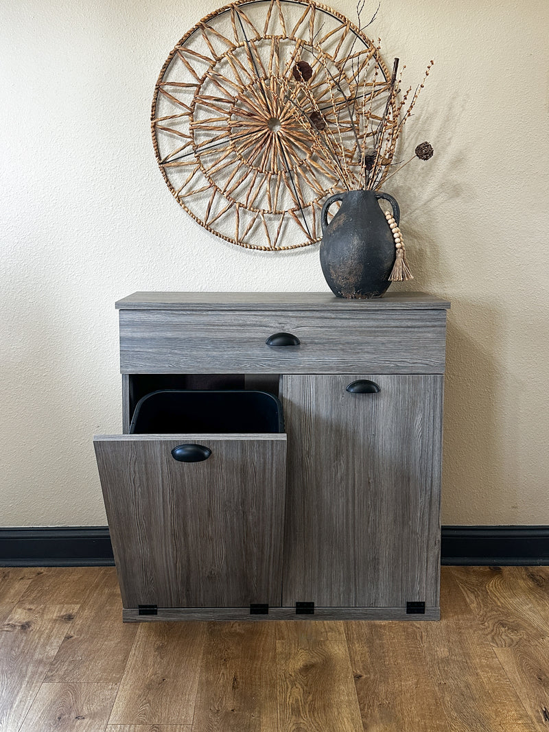 Dashwood with a storage drawer in barnwood gray modern style