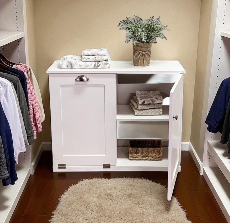 Dashwood laundry with cabinet in white