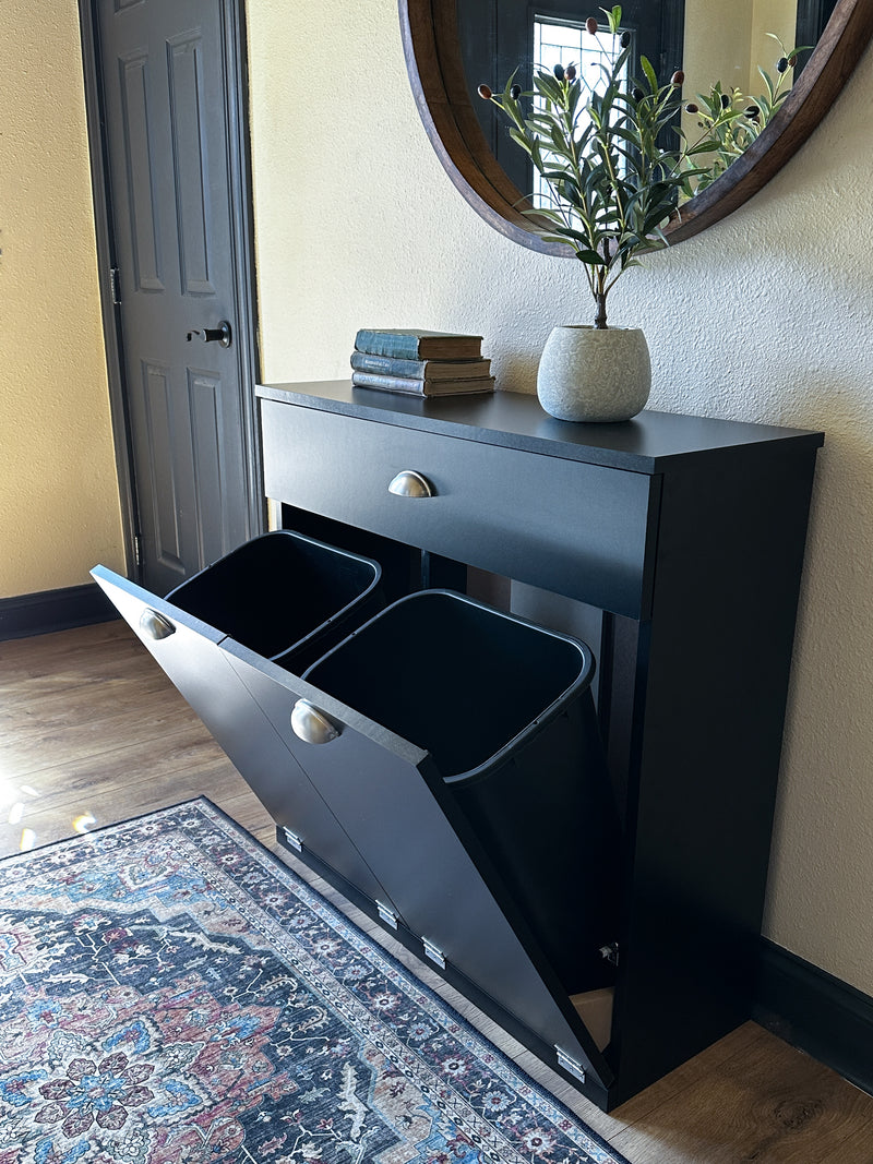 Dashwood with a storage drawer in black modern style
