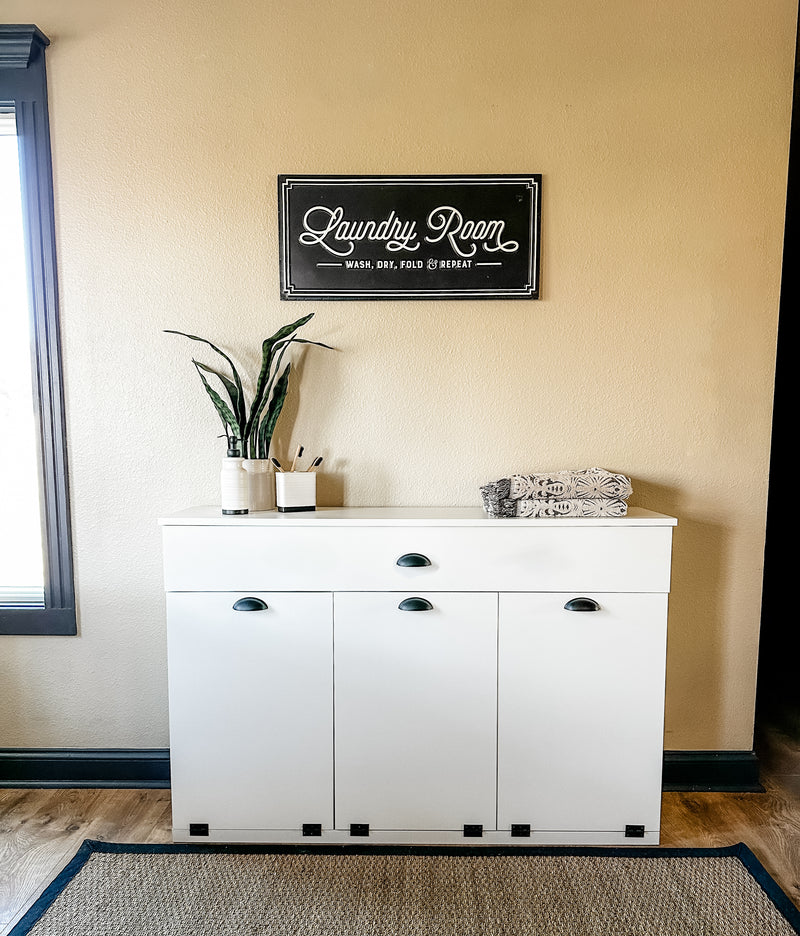 Templeton laundry with a storage drawer in white modern style