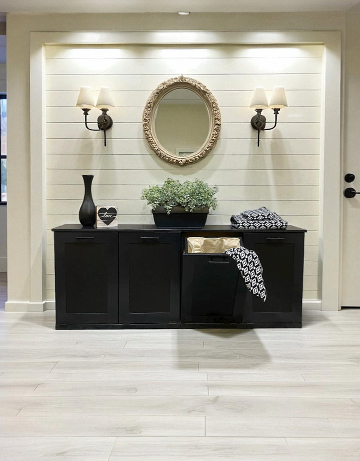 Furniture style quad laundry in black stain