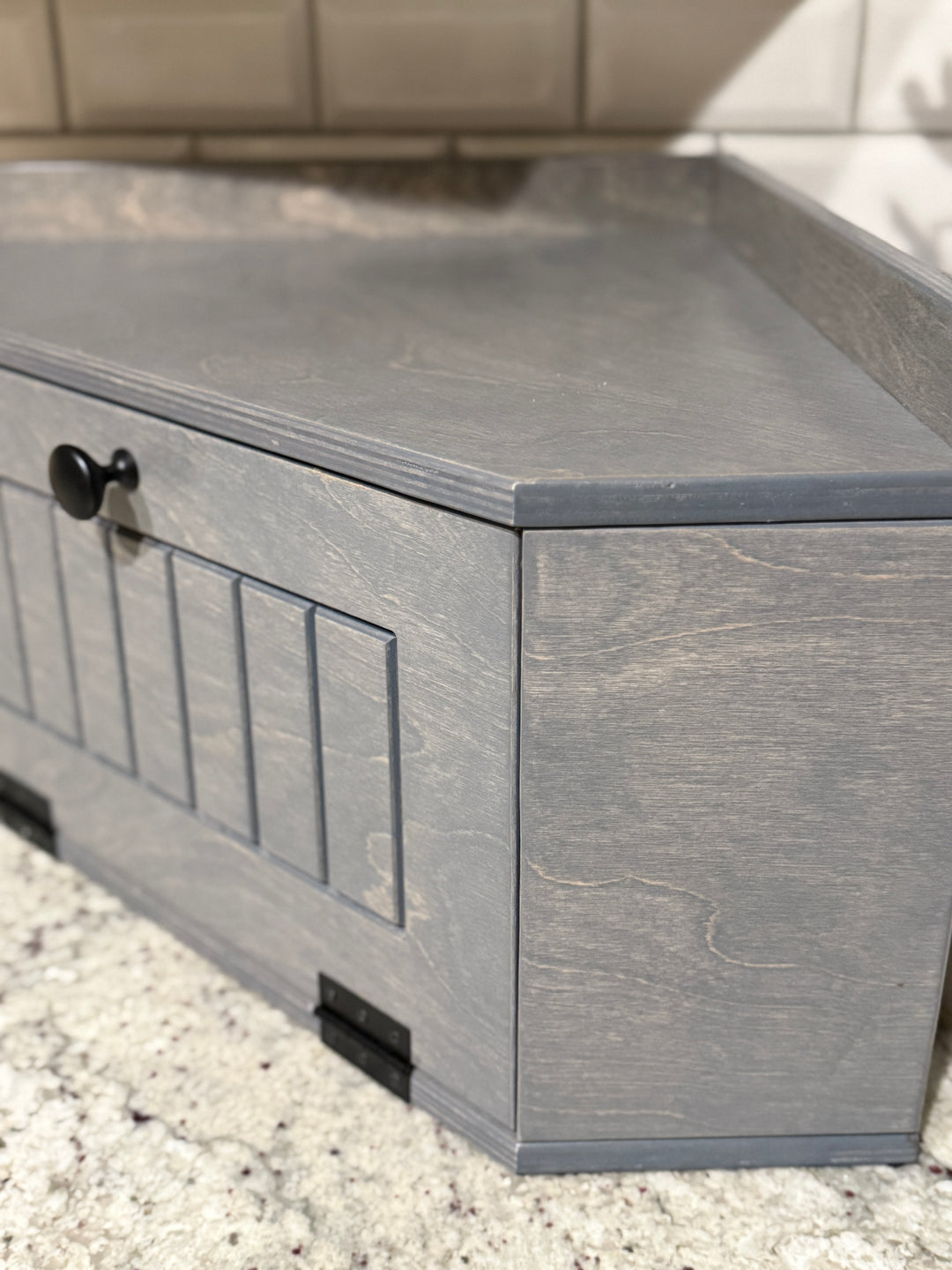 Bread box in gray stain