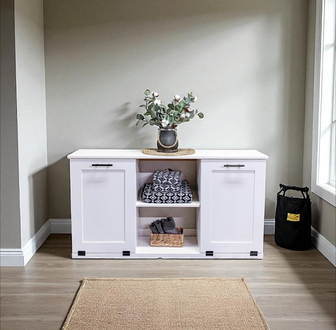 Templeton laundry with open shelving in white