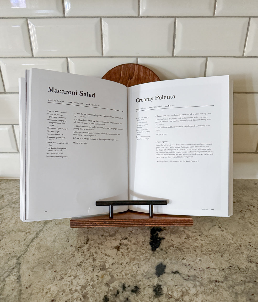 Red oak stained cookbook holder
