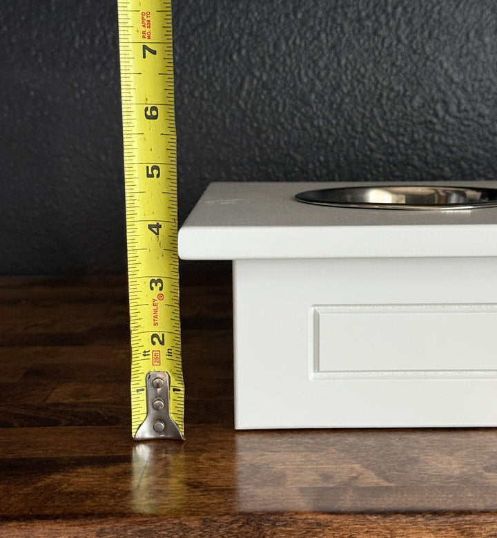 3 bowl small size elevated pet feeder in white